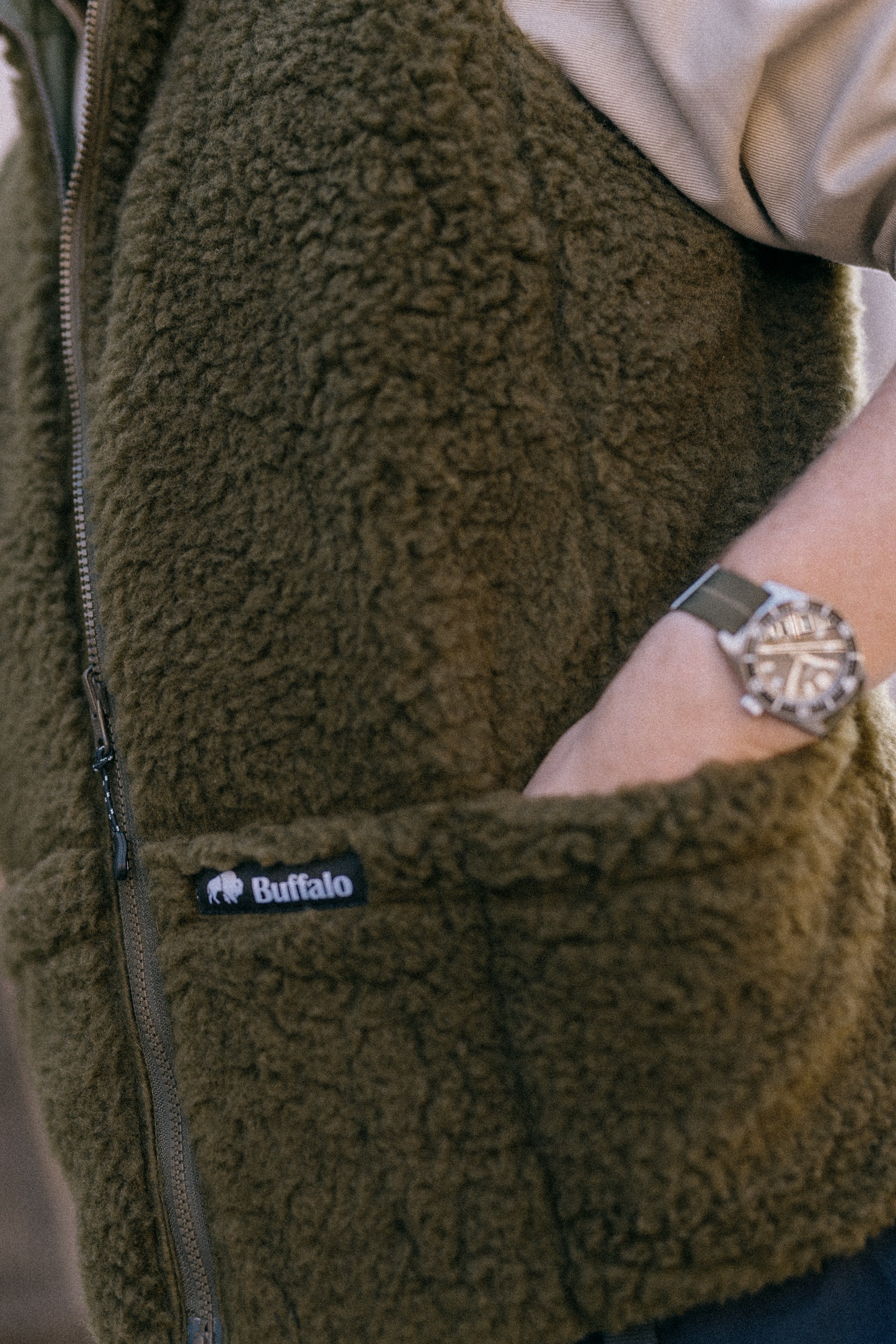 Reversible Gilet in Olive Green