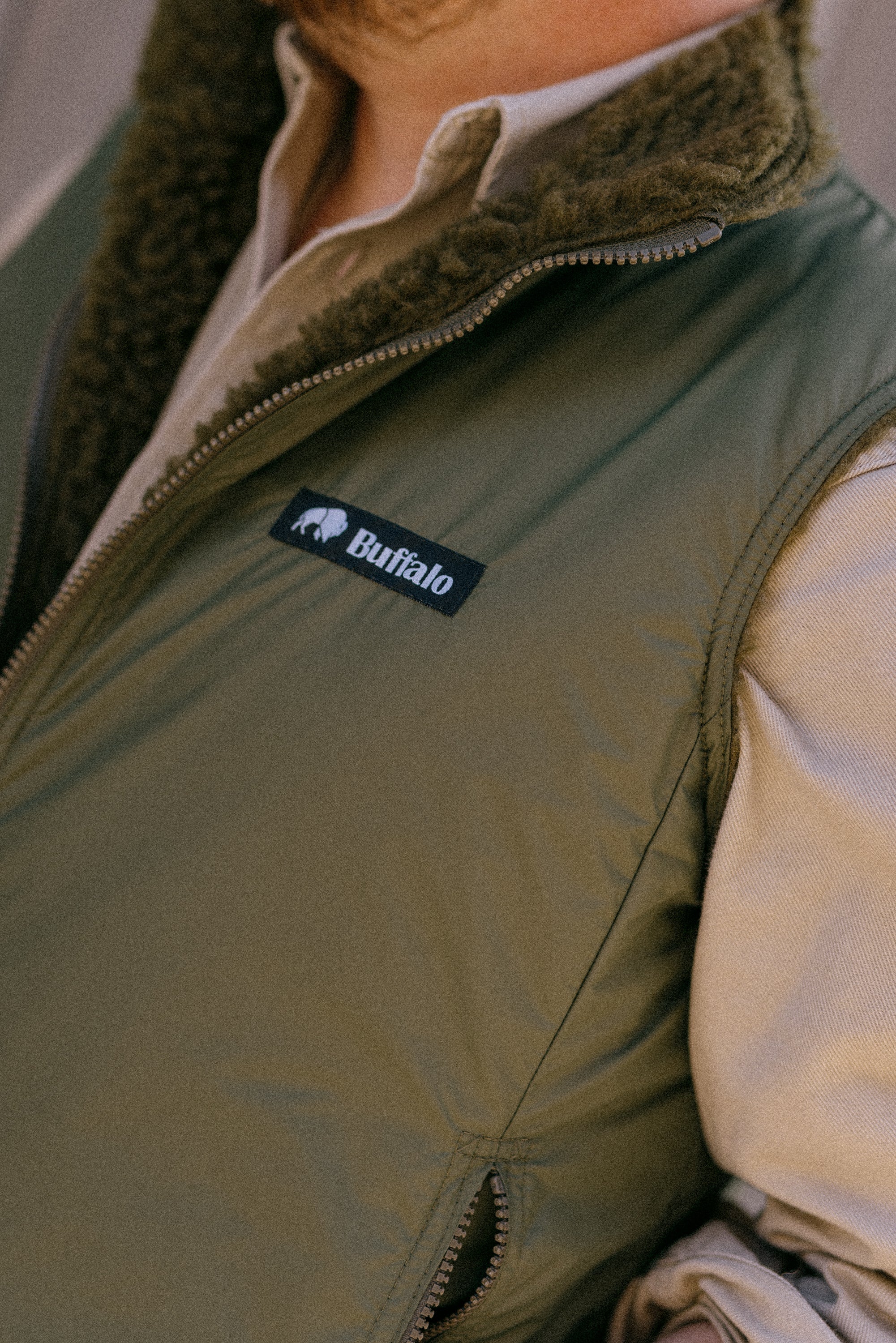 Reversible Gilet in Olive Green